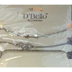 New D'Bello Accessories Silver Heart & Stars 3 Bracelets - Fashion Jewelry